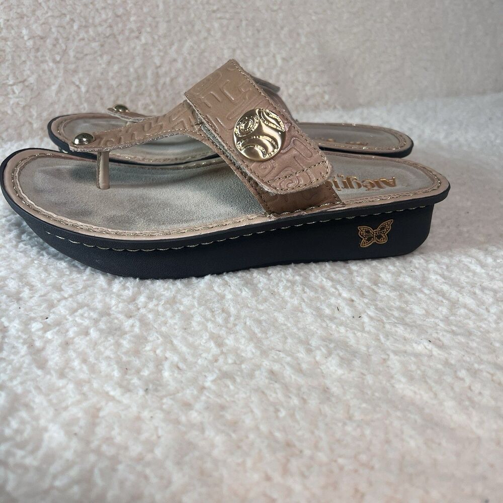 Alegria Carina Summer Thong Sandals EUR 38 Womens Size 7.5 Gold